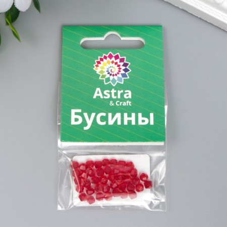Glass beads 4 mm (set 40 pcs), Z-439 (806 red)-2
