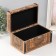 Casket wood to the leatherette under the cork "Pattern Flower Mehendi Flower" 24x14x12 cm