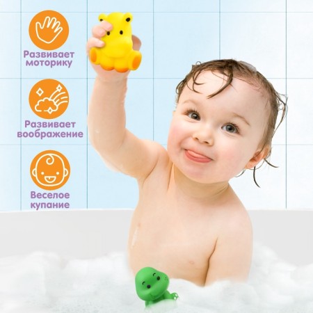 Rubber toy for the bath "Baby", 7 cm, with a squeak, 1 pc, species mix, crumb I-1