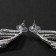 Hanging earrings with Hollywood rhinestones with threads, white color in silver, 13.5 cm