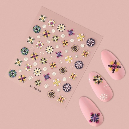 Nail stickers "Festive mood", voluminous, multi -colored