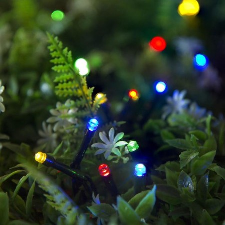 Garland "thread" 20 m, dark thread, 200 LED, glow of multi, 2 modes, solar battery-1