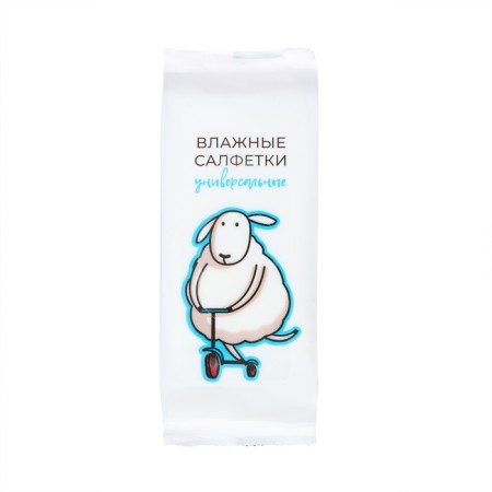 Wet napkins "Sheep" universal, with cotton, 8 pcs.-1