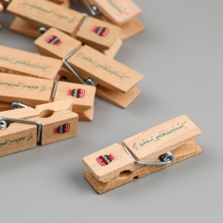 Decor for creativity Tree "clothespin - Happy Birthday!" set 10 pcs-2