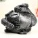 The piggy bank "Snake with a barrel" Small silver, 14x19x12cm