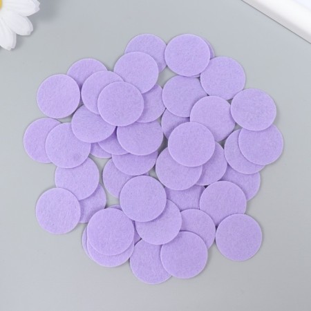 Felt circles (D 2.5-3.5 cm), 1mm, 50 pcs, lilac-1