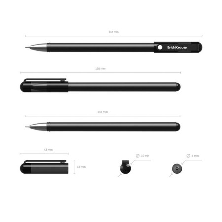 Gel handle Erichkrause G-Soft, with Soft Touch coating, black ink, node 0.38 mm, continuous line length is up to 600 meters-10