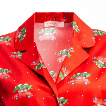 Pajama New Year's Women's KAFTAN cars, red color, size 48-50-6