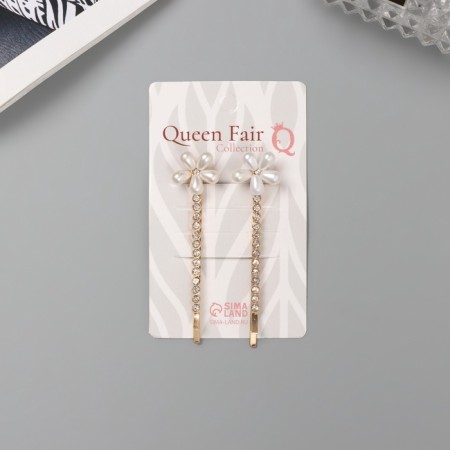 Invisible hair "Gloria" (set 2 pcs) flower, 6 cm, gold-2