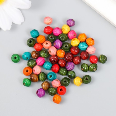 Beads for creativity, wood in the jar "Balls with beam Color" set 30 pcs d = 0.7 cm-1