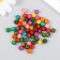 Beads for creativity, wood in the jar "Balls with beam Color" set 30 pcs d = 0.7 cm