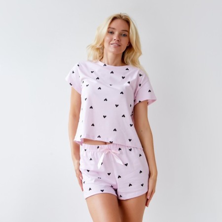 PAZHAMA Women's KAFTAN "Hearts" T-shirt, shorts, r.40-42