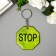 Keychain plastic reflective stop 5.5x5.5 cm, mix