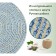 Eco -river jute round, size 80x80 cm, blue color