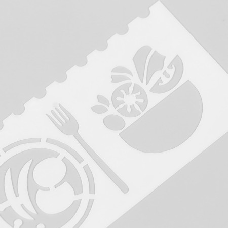 A stencil with a curly edge "Yummy" set of 8 pcs 18.3x5.5 cm-2