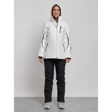 Ski costume female winter, size 42, white color-4