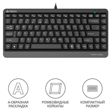 Keyboard A4Tech FSTYLER FKS11 Black/Gray USB (FKS11 GREY)-1