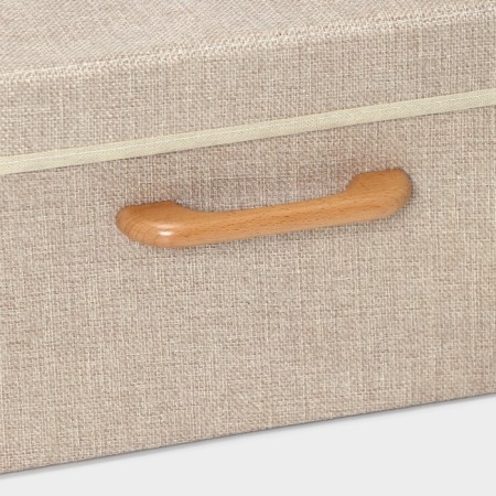 Stelly box for storage with lid LadoM "Francesca", 33 × 24 × 18.5 cm, beige color-4