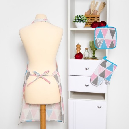 Set of shade "Mosaic", apron/grab/mittens, mobble-4