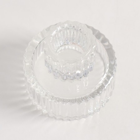 Glass "Cake" double-sided transparent d-2 and 5 cm 6.2x6.2x5 cm-3