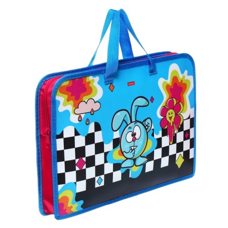 Folder with A4 handles, 340 x 245 x 35 mm, plastic, zipper around, Hatber "Smeshariki"-1