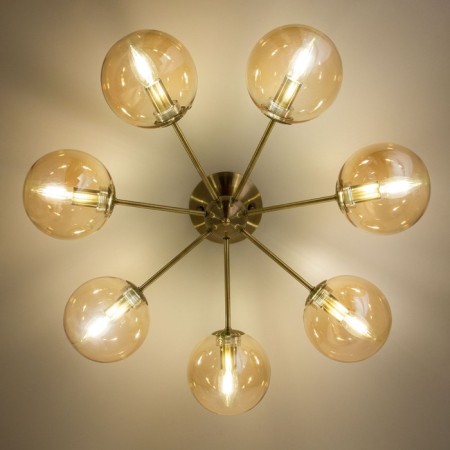 Ceiling chandelier CITILUX “Tommy” CL102173, 66.5x66.5x26 cm, 7x40W, E14, brown color-3