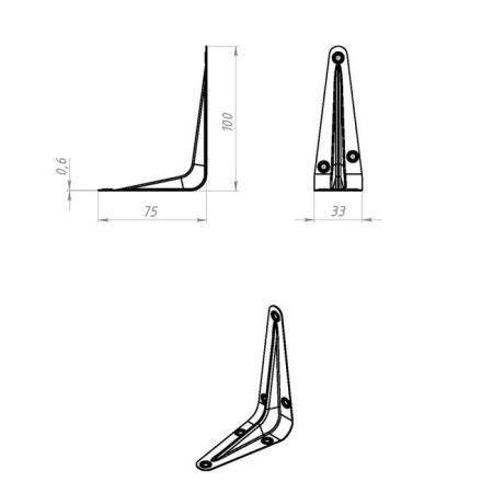 Bracket 75x100, zinc 50 pcs-2
