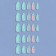 Freshness patch nails, 24 pcs, with glue plates, almond shape, blue/pink color