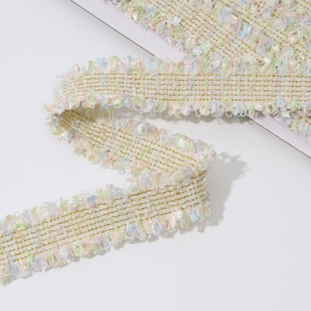 Decorative braid “Twydal”, bilateral, 30 mm, 5 ± 0.5 m, pastel color-1