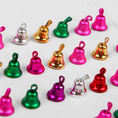 Bell for needlework, set 40 pcs., Size 1 pc. - 0.6 cm, color mix-2