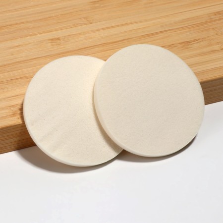 Makeup sponge, set - 12 pcs, d = 5.3 cm, white color-1
