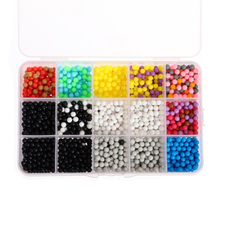 Aquamosaic in a container, 2500 balls, 10 stencils, 2 basics-16