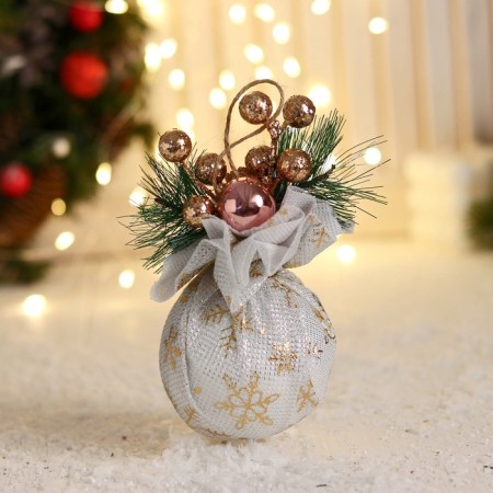 Ball plastic decor "Shine of Christmas" Snowflakes, 8x12 cm, mix-1