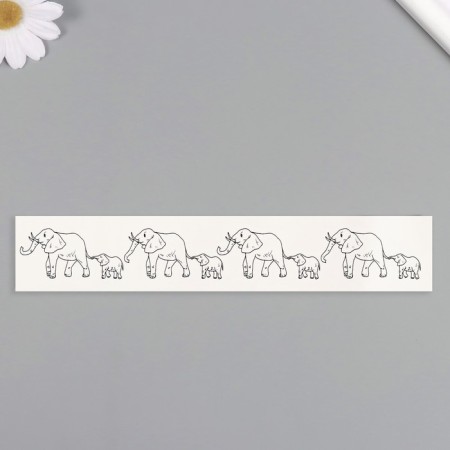 Tattoo on the body Black "Bracelet. Elephants" 20x3 cm-3
