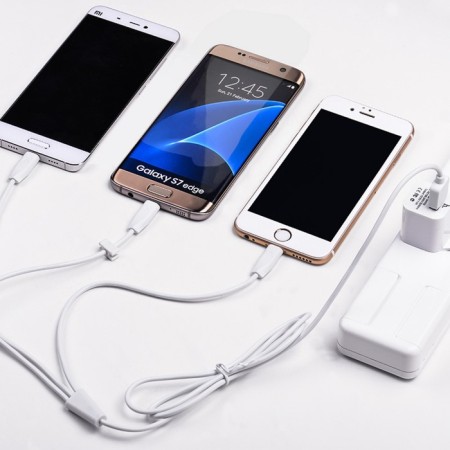Hoco X1, microUSB/Lightning/Type -C - USB, 2.4 A, 1 m, white cable-7