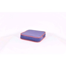 Mobile pillow-bundle, size 40 × 40 cm, blueberry/orange, velor