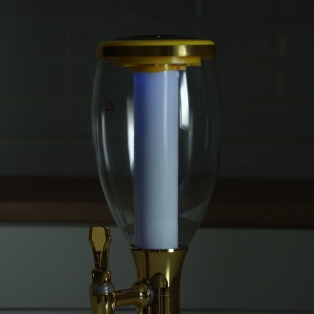 Beer Gold Tower, backlighting flask, 2 l, gold color-10