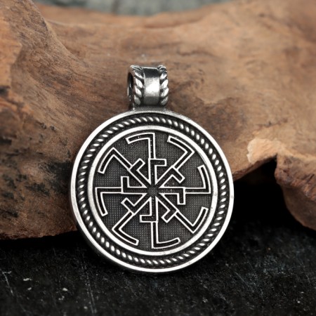 Slavic amulet "Svetoch", 8g, 33x25 mm, D Undressions 4 mm, Pudter-1