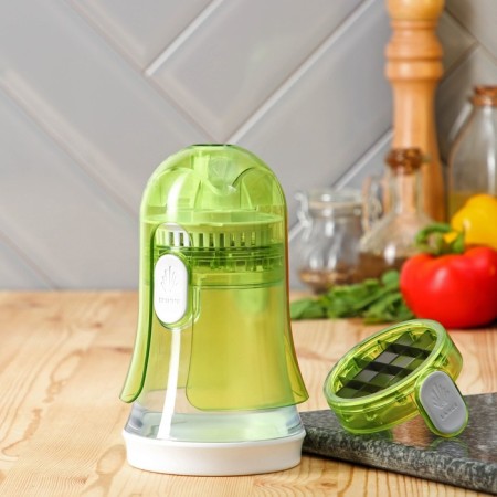 Vegetables of the share, 2 interchangeable nozzles, a removable fur, 10.6 × 10.6 × 16.6 cm, the color is green, white-2
