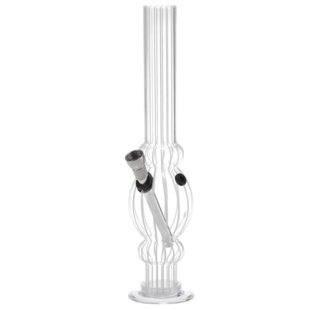 Bong, H-26 cm, "oval ring", acrylic, white