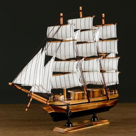 The ship "Carista" is three -masted with white sails, 40*5.5*33cm-2