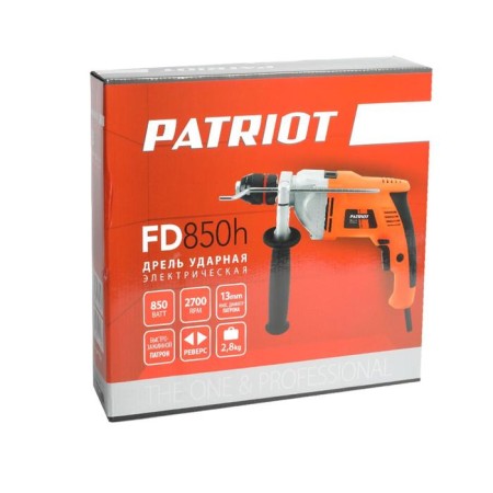 Shock drill Patriot FD850H, 850 W, 2700 rpm, 43200 beats/min, fast -sounding cartridge-8