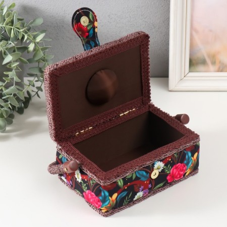 Casket for needlework "Flower garden in the night" 18x12x9.5 cm-2