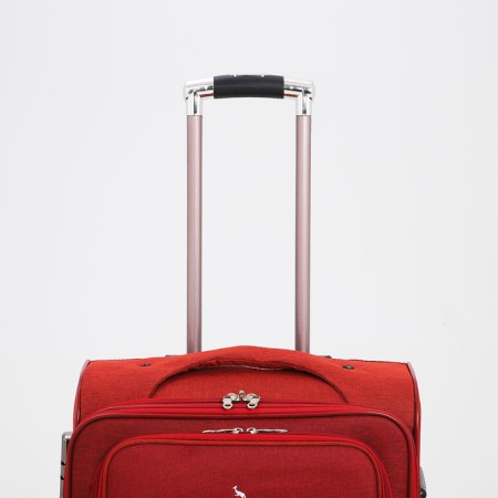 Small suitcase 24 "on lightning, code castle, with extension, red color-5