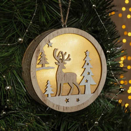 Christmas tree toy "Deer in the forest", batteries AAAX2 (not in the kit), glow of warm white