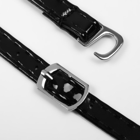 Shoe strap, artificial leather, 58 cm, 8 mm, 2 pcs, black color-3