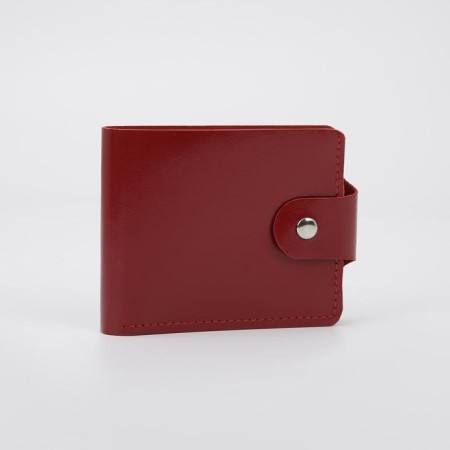 Women's wallet on the button, red color