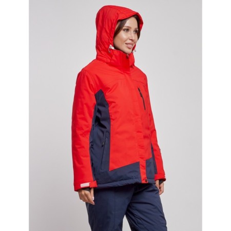 Ski jacket female winter, size 58, red color-4