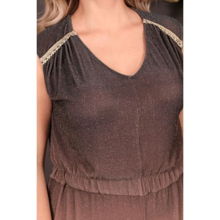 Female suit, size 60, beige color-9