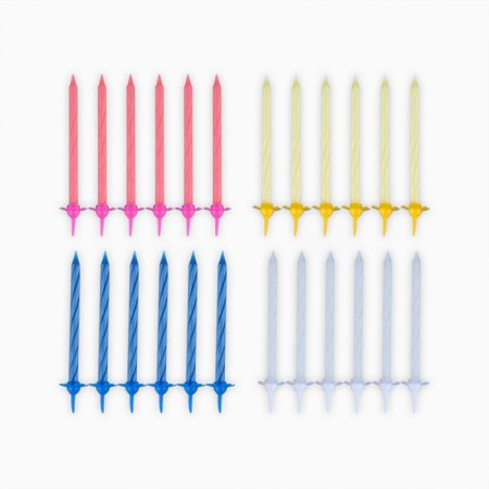 Candles for the cake, multi -colored, 24 pcs., 7 x 17 cm.-3